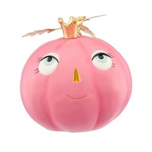 Glitterville inspired Pink Pumpkin with Gold Crown Decor
